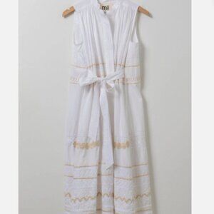 Mii Au Jardin Collection Les Céramique White Embroidery Cottagecore Wrap Dress